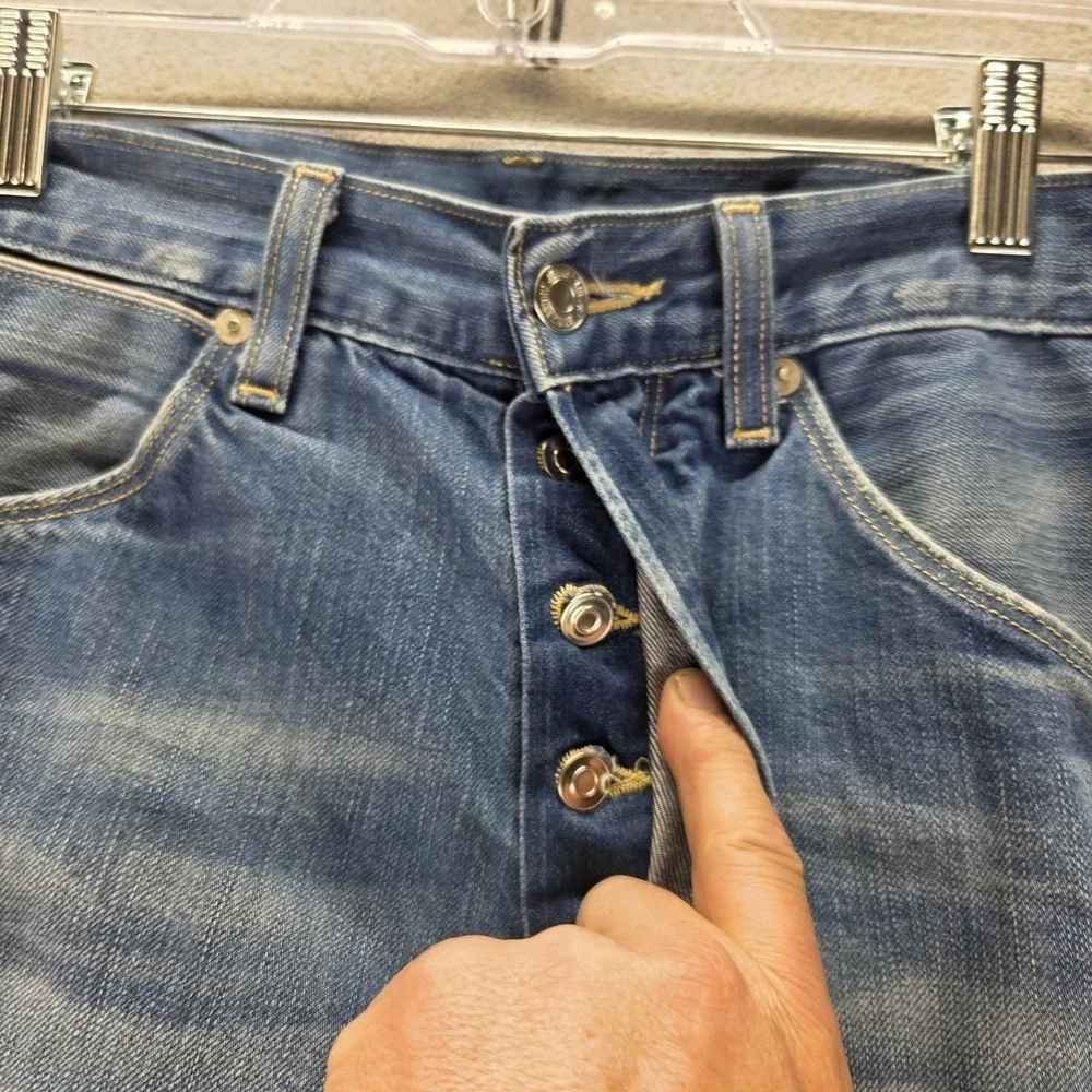 Vintage Levis Engineered Jeans Mens 33x34 Blue Medium Wash Twisted Button Fly